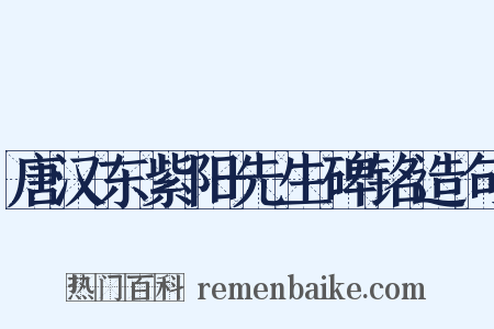 唐汉东紫阳先生碑铭造句是什么意思的图片